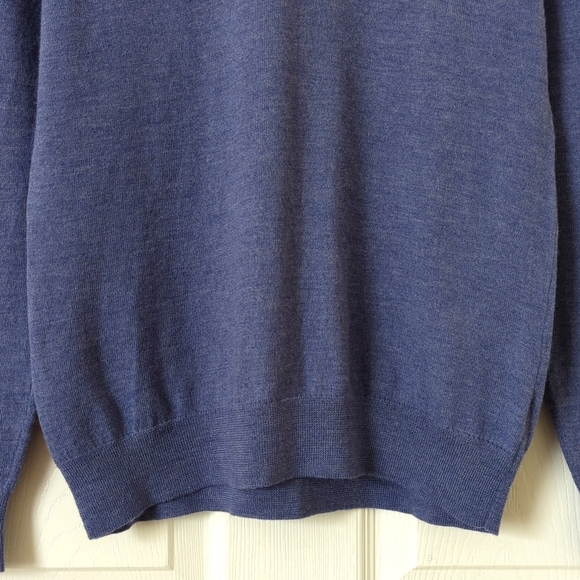 Lord & Taylor Classic 100% Extra Fine Merino Wool V-neck Sweater Purple Large - Picture 6 of 10